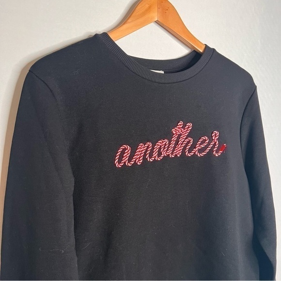 Mango MNG Casual “Another” Candy-striped Black Sweatshirt. Size Small. - Picture 4 of 8